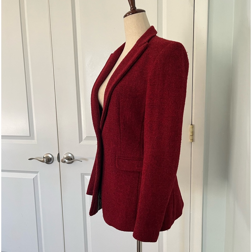 Rag & Bone 100% pure new wool hand woven red tweed blazer jacket size 2 - Picture 8 of 12